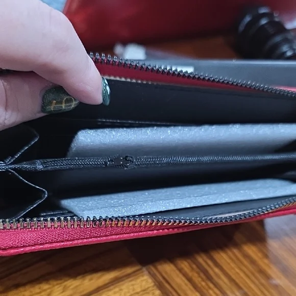 Red Wallet with Gold Accent - Picture 8 of 8